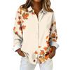 Women's Shirt Blouse Christmas Print Button Long Sleeve Casual Basic Shirt Collar Regular Top