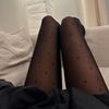 Kave 80D Dot Fake Translucent Thermal Leggings For Women High Waist Sexy Black Tights Control Top Pantyhose With Reinforced Toes