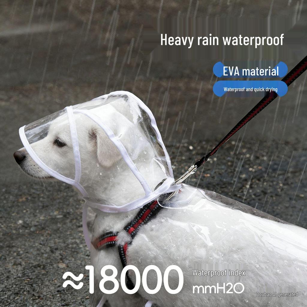 Waterproof Transparent Dog Raincoat - Universal Fit for Small to Large Dogs