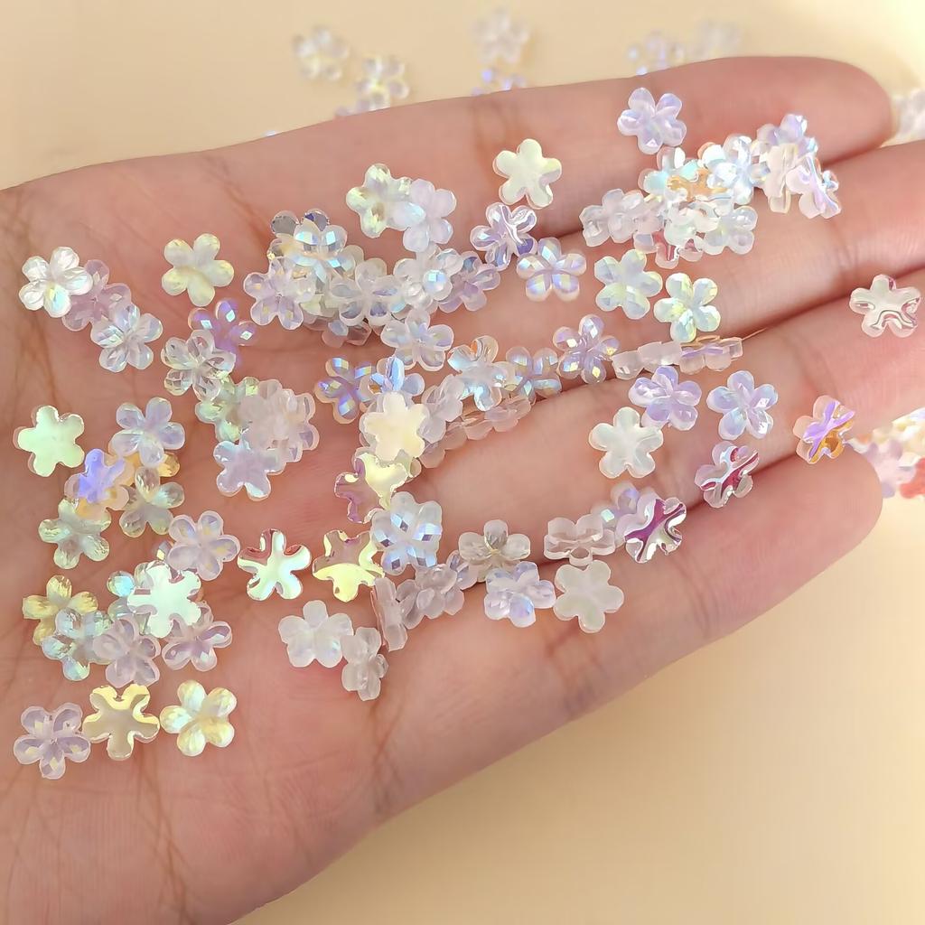 1000pcs Resin Mini Colorful Flower Nail Art Flatback Stone DIY Bow Scrapbook Christmas Decor Accessories Crafts