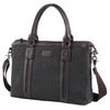 Men's Classic Canvas Business Briefcase: Horizontal Shoulder Bag with Cowhide Accents for Laptop and Daily Use