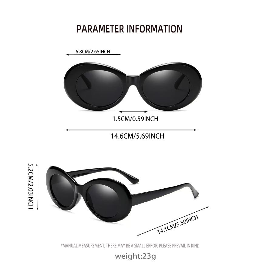 1 pièce Lunettes de Mode Personnalité Y2K à Monture Ovale en Plastique pour Hommes/Femmes Décoration pour Vacances en Plein Air Fête sur la Plage Festival de Musique