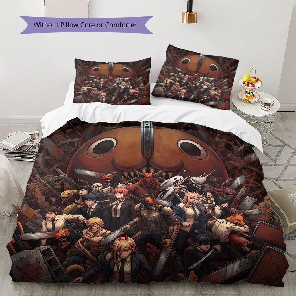 Chainsaw Man Soft Duvet Cover Child's Bedding Set,Extra Large Size Halloween Gifts Various Sizes Available -HE169