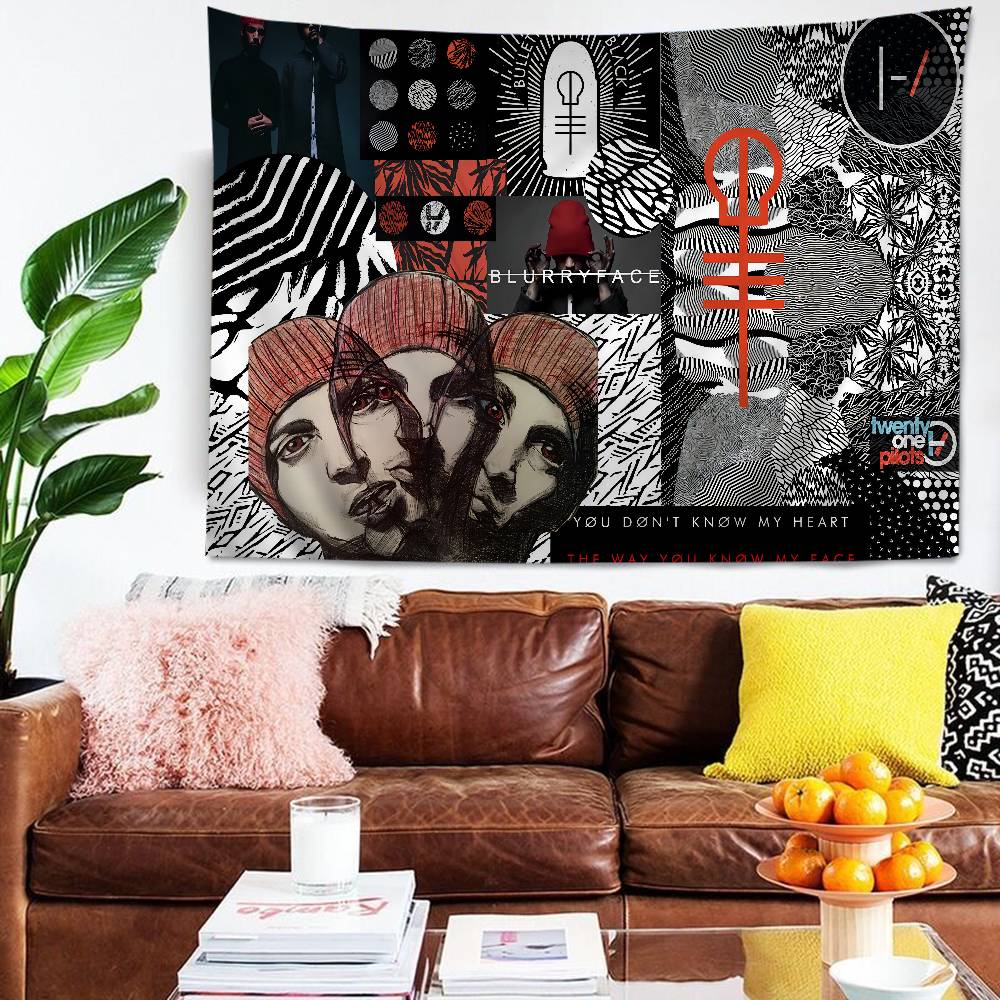 Twenty One Pilots Cartoon Tapestry Bohemian Wall Tapestries Mandala Home Decor