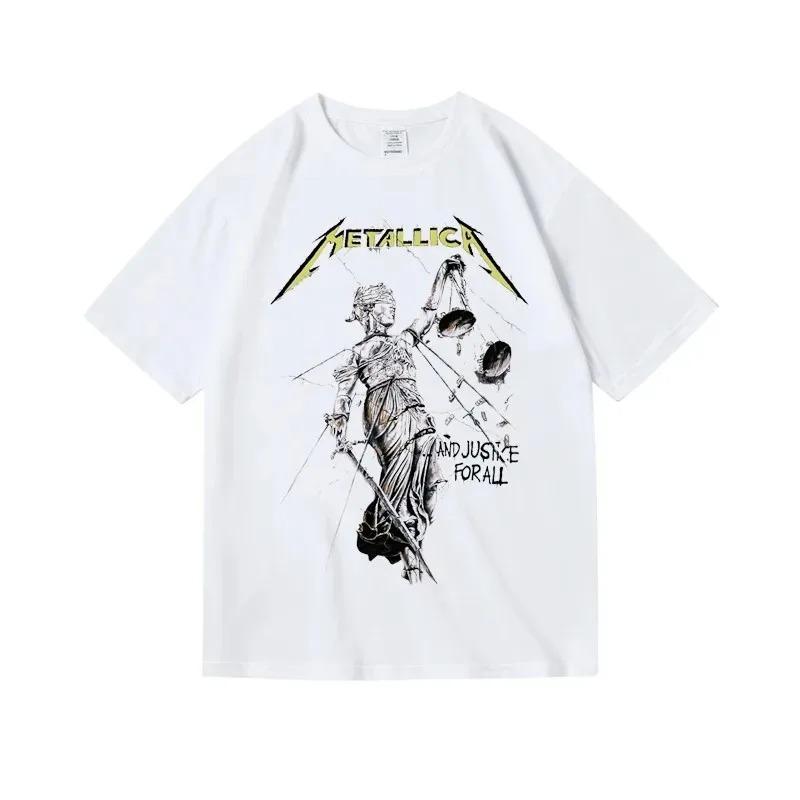 

Metallica Heavy Band Print T-shirt Men Oversized Streetwear Short Sleeve Heavy Cotton High Quality Loose Shirt Cotton Female Male Clothing XXL чорний