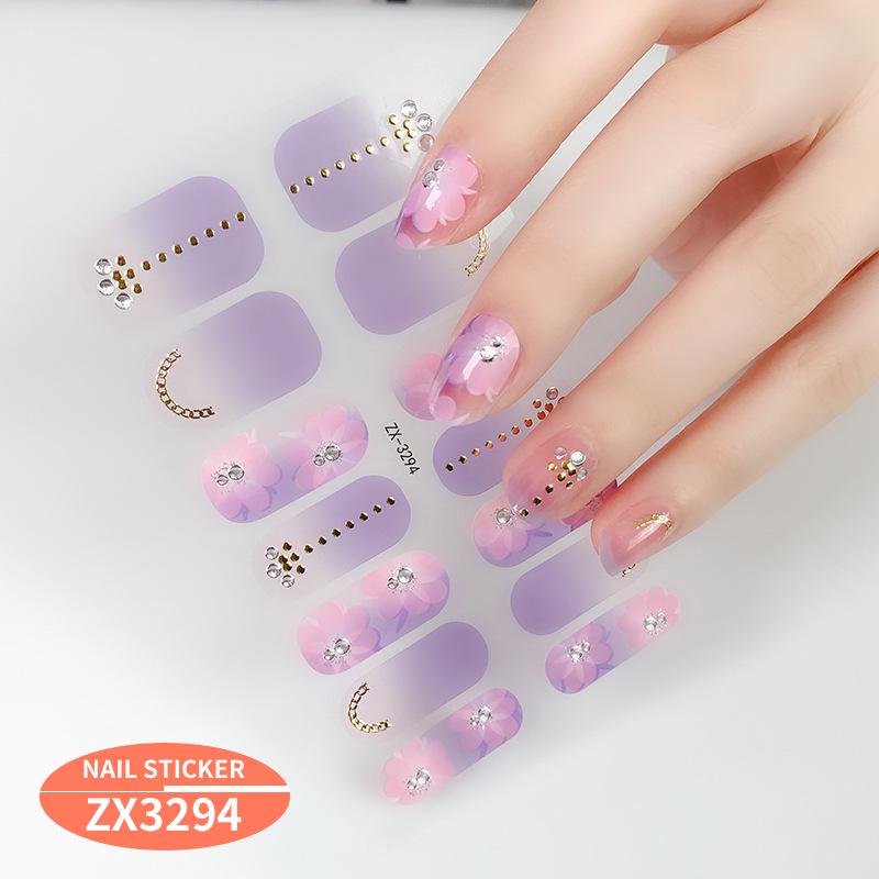 ZX 3D Gel Nail Polish Stickers: Easy-to-Use, Safe, and Healthy Imitation Diamond Adhesive for Stunning Nail Art.