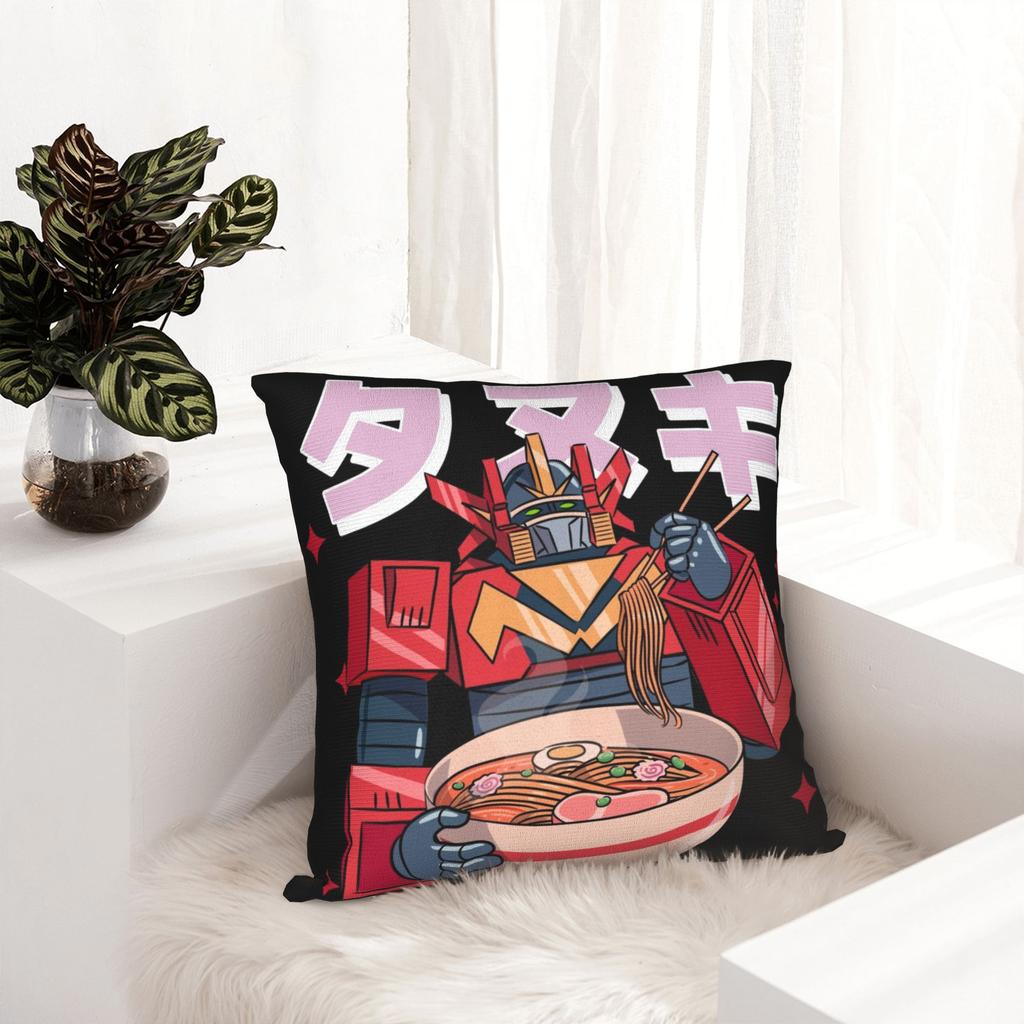 Retro Ramen Ufo Robot Grendizer Pillowcase Printed Cushion Cover Decorations Throw Pillow Case Cover Seater Zippered 45X45Cm