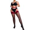 50-120KG Hot Sexy Pantyhose Plus Size Stockings with Garter for Oversize Women Fishnet Black Thigh High Tights XXXXXL