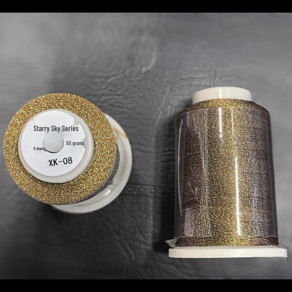 Starry Sky Gradient Yarn: 6-Strand Purple Illusion Tassel for DIY Bracelet & Handmade Weaving Accessories.