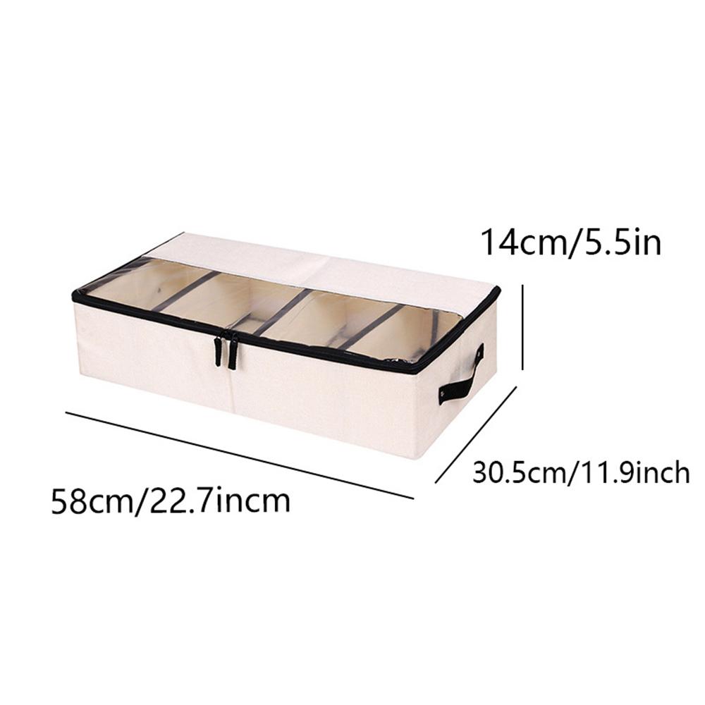 Clothing Storage Bag Made Of Cotton And Linen Washable Separated Dust-Proof Thickened Suitable For Moving Bed Bottom Storage Box