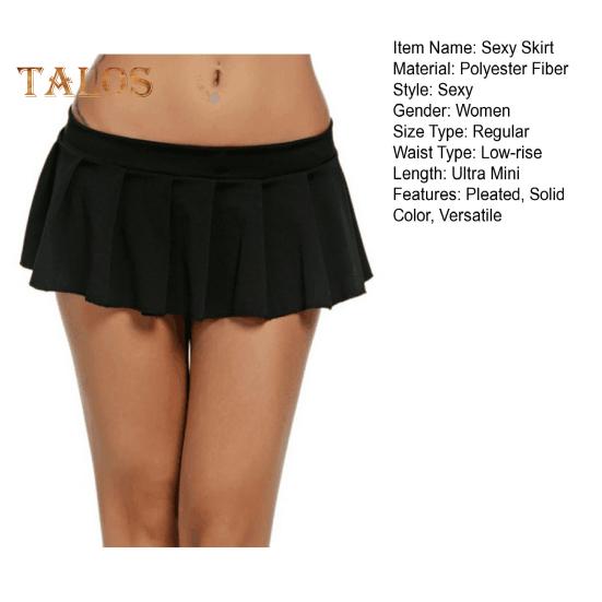 Σέξι φούστα με χαμηλοκάβαλο, μονόχρωμη πλισέ φούστα, πολύ κοντή φούστα σε γραμμή Α, για πάρτι, νυχτερινό κέντρο, μικροσκοπική φούστα