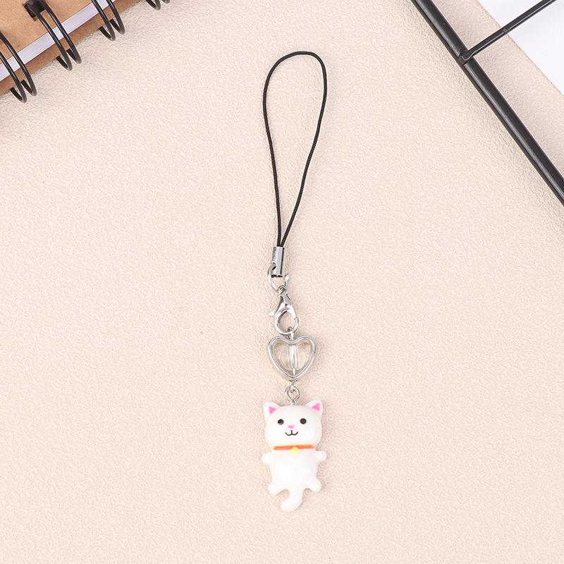 Cat Pendant Cat Phone Strap Cellphone Chain Anti Lost Y2K Phone Charm Key Ring Heart Phone Lanyard Backpack Ornament