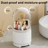 Makeup Brush Holder with Clear Lid 360-Degree Rotating Cosmetic Organizer Dust-proof Makeup Pen Organizer for Vanity Bathroom Desktop