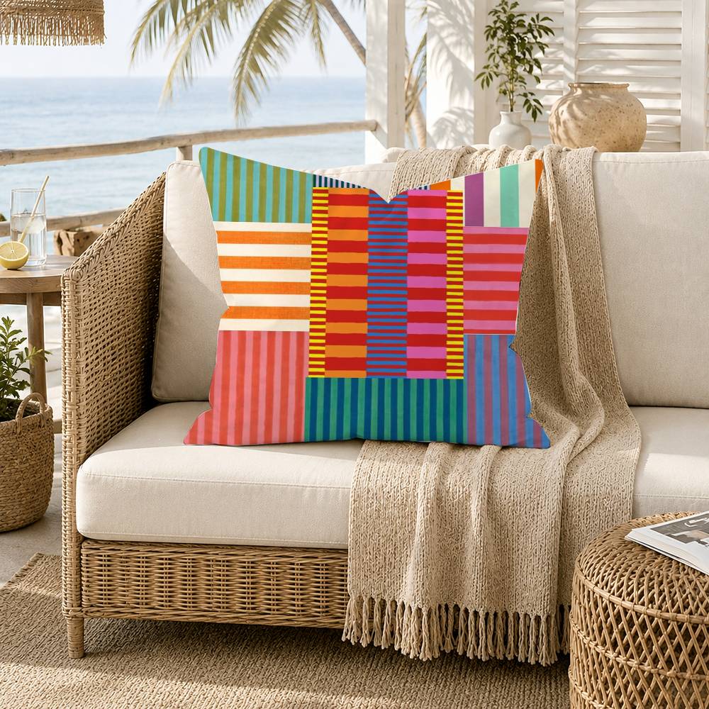 Striped ColorBlocking Art Pattern Pillow Case for Sofa Living Room Home office Decor Protective Cover