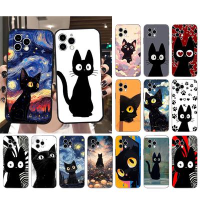 Black Cat Phone Case For Iphone 15 14 Pro Max 13 12 11 Pro Max XSMax XR 12 13 Mini 14 Plus