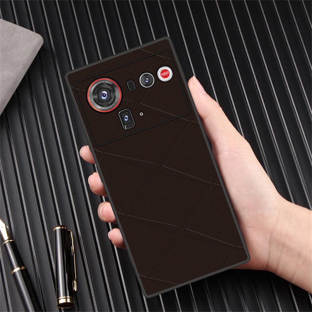 For ZTE nubia Z80 Ultra 5G Case X-Patterned TPU PU Leather PC Anti-Drop Phone Cover