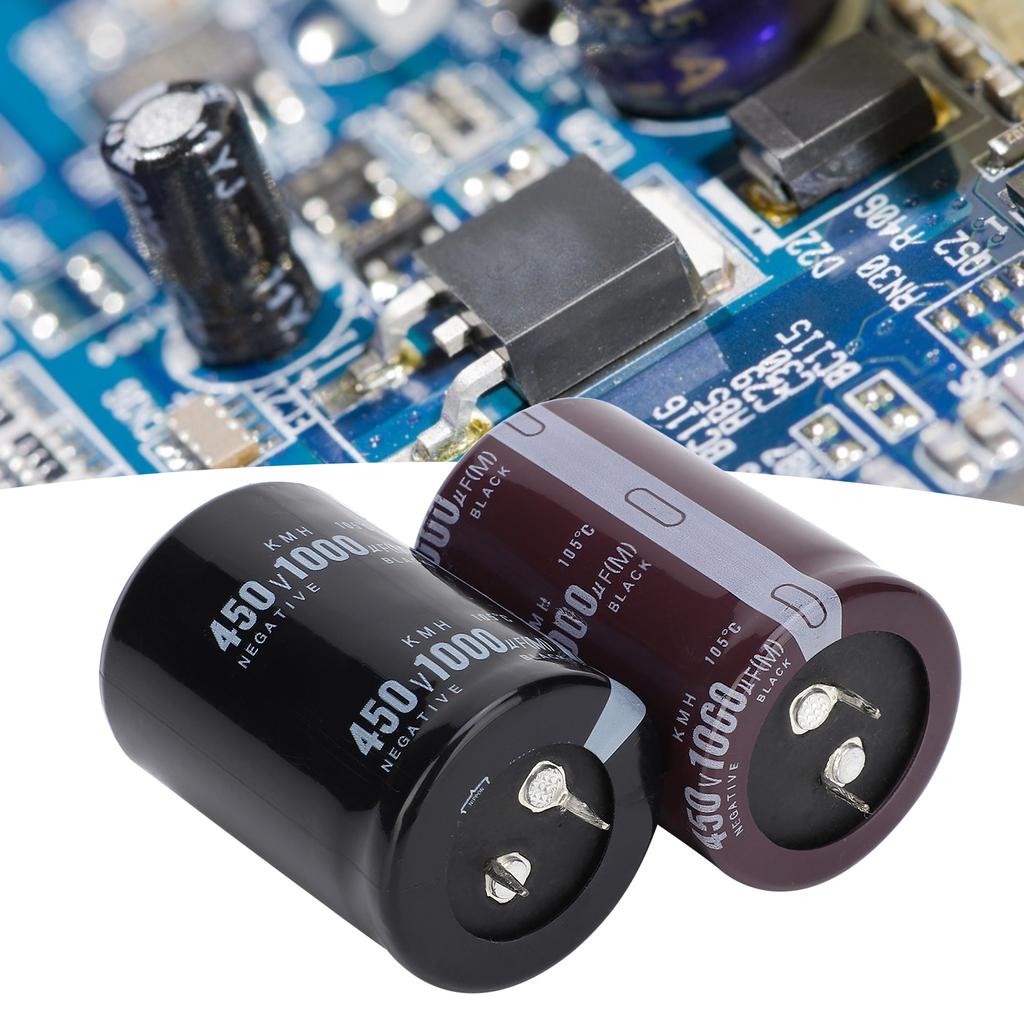 2Pcs Electrolytic Capacitor Aluminium Cylindrical Shape Component 105 Celsius  35x50mm 1000microfarad 450V