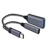 USB C To USB OTG Splitter Aluminum Alloy USB C Splitter Chargers & Data Transfer for Laptops Smartphones Tablets