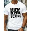 European sizes Casual Short-Sleeve T-Shirt for Plus-Size Men Featuring a Kickboxing Graphic, Perfect for Summer Wear And Daily Activities