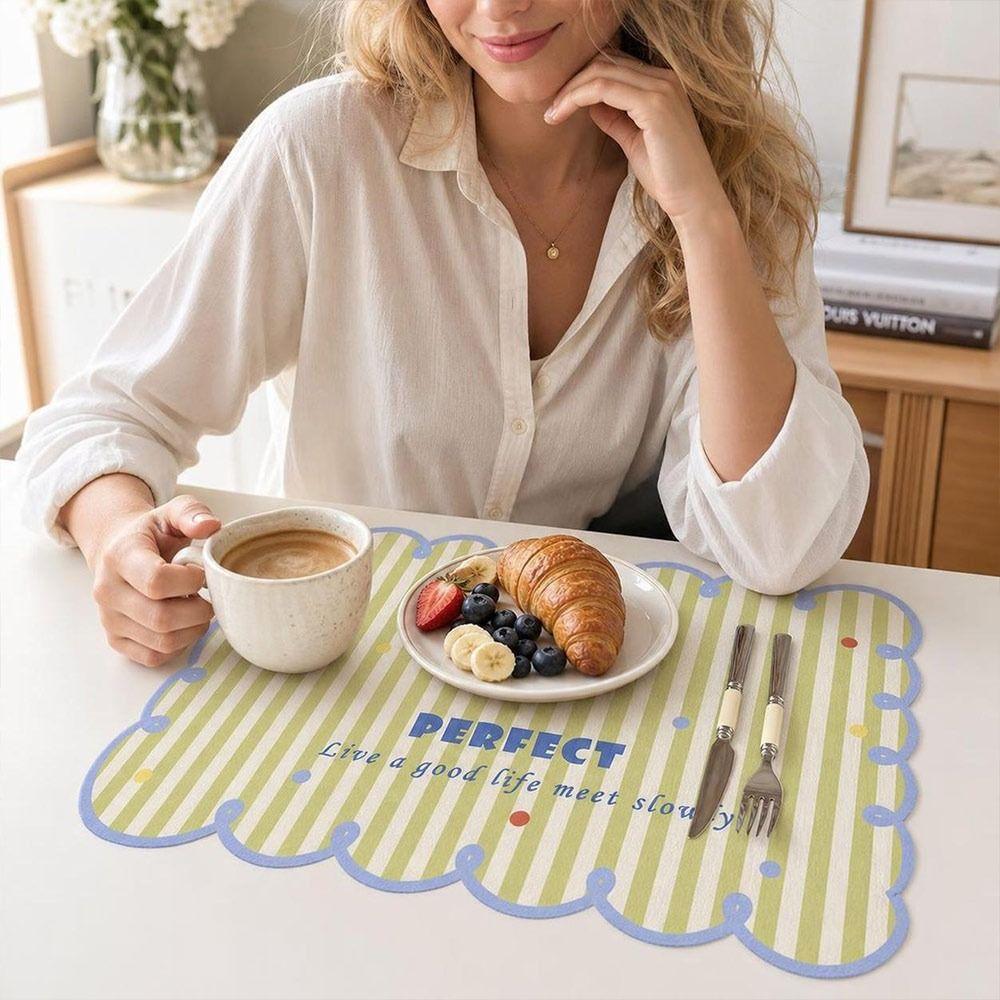 Irregular Wavy Edge Kitchen Countertop Pad Dopamine Water Absorbent Table Mat