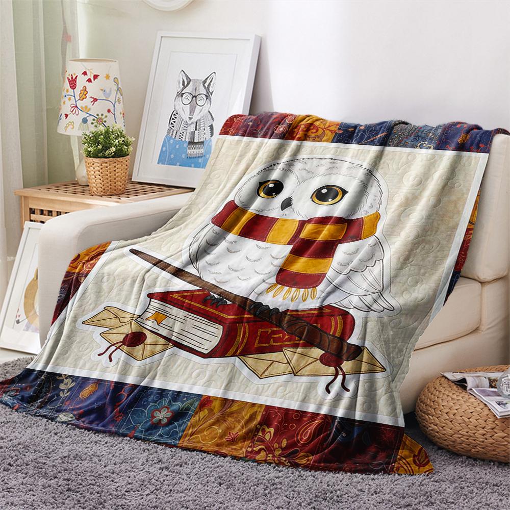1Pc Cartoon Print Flannel Blanket, High Quality Comfortable for All Seasons, Home Decor, Warmth and Comfort, Perfect for Christmas Birthday Gift