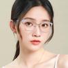 Zinc Zinc Alloy Anti Blue-lay Eyewear Thin-frame Women Plain Glasses Trendy Cat Eye Glasses  Party