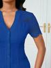 Women's Summer V-neck Embroidered Hollow Short-sleeve Shirt