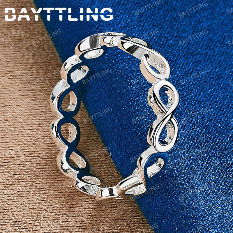 Charming 925 Sterling Silver Infinity Symbol Ring for Women Fashionable Wedding Party Gift Jewelry