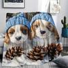 Puppy Print Flannel Blanket, High quality Comfortable for All Seasons, Home Decor, Warmth and Comfort, Perfect for Christmas Gifts