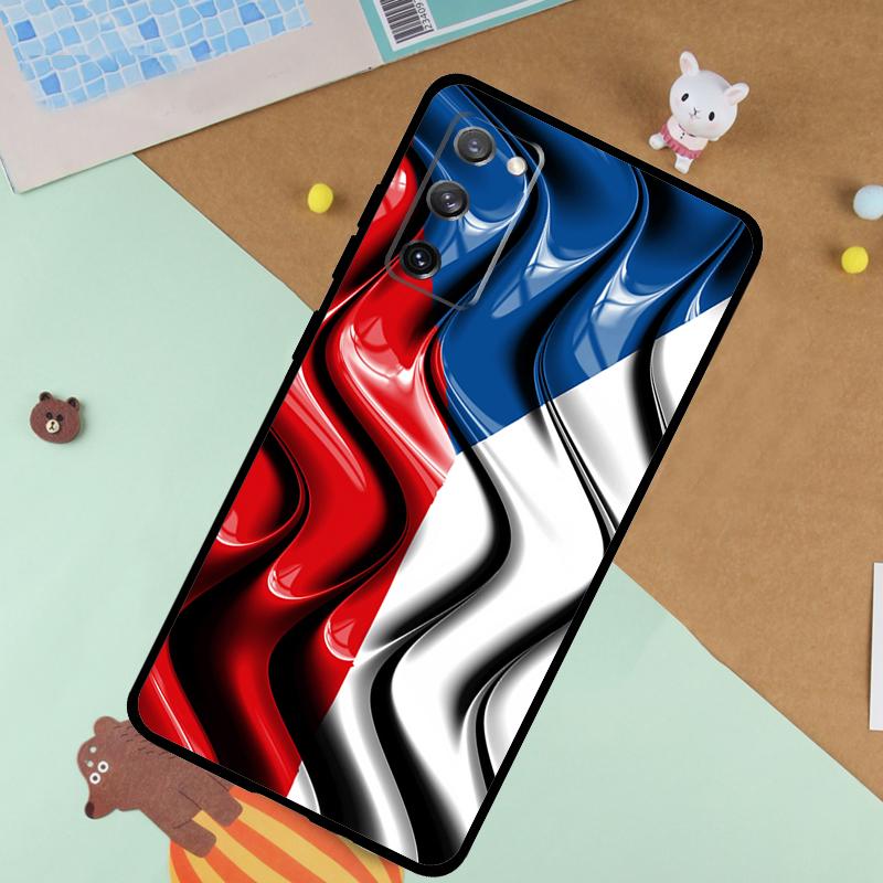 Czech Republic Flag Soft Case For Samsung Galaxy S25 Ultra S9 S10 S20 S21 S22 S23 S24 Plus S24 FE Funda Cover