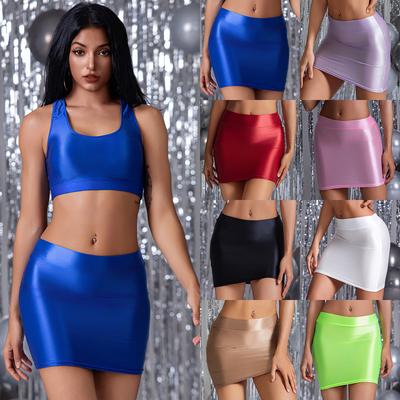 Tight Greasy High Elastic Ultra Short Package Hip Skirt Half Skirt Female