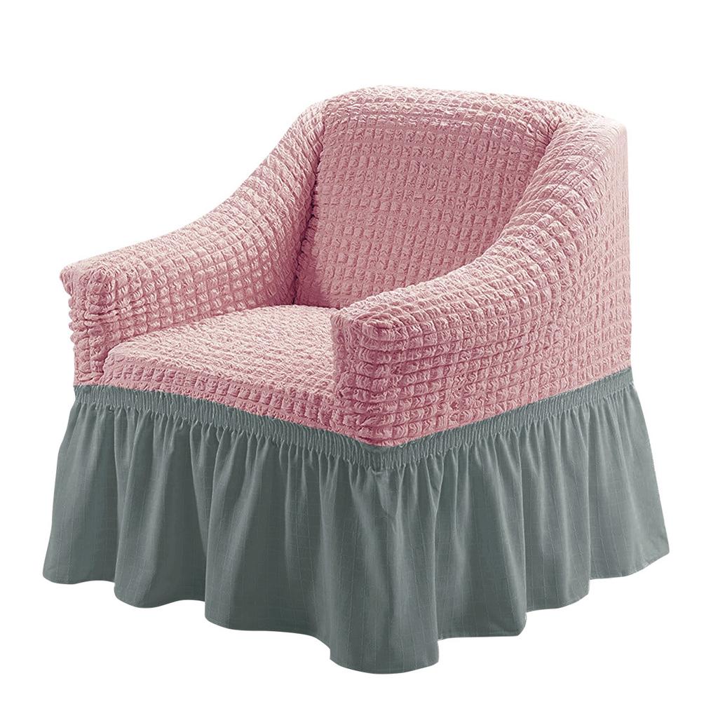 1 Seat European Style Armchair Cover with Skirt Stretch Sofa Slipcover for Living Room Elastic Sofa Couch Cover