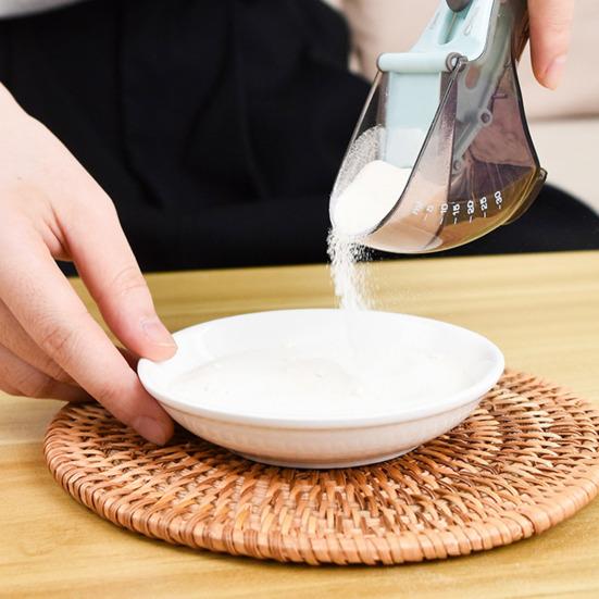2 Pcs Cat Dog Food Scoop Adjustable Pet Food Measuring Cup with Scale Pet Food Feeding Scoop for Cats Dogs Rabbits Kitchen Gadgets for Rice Flour