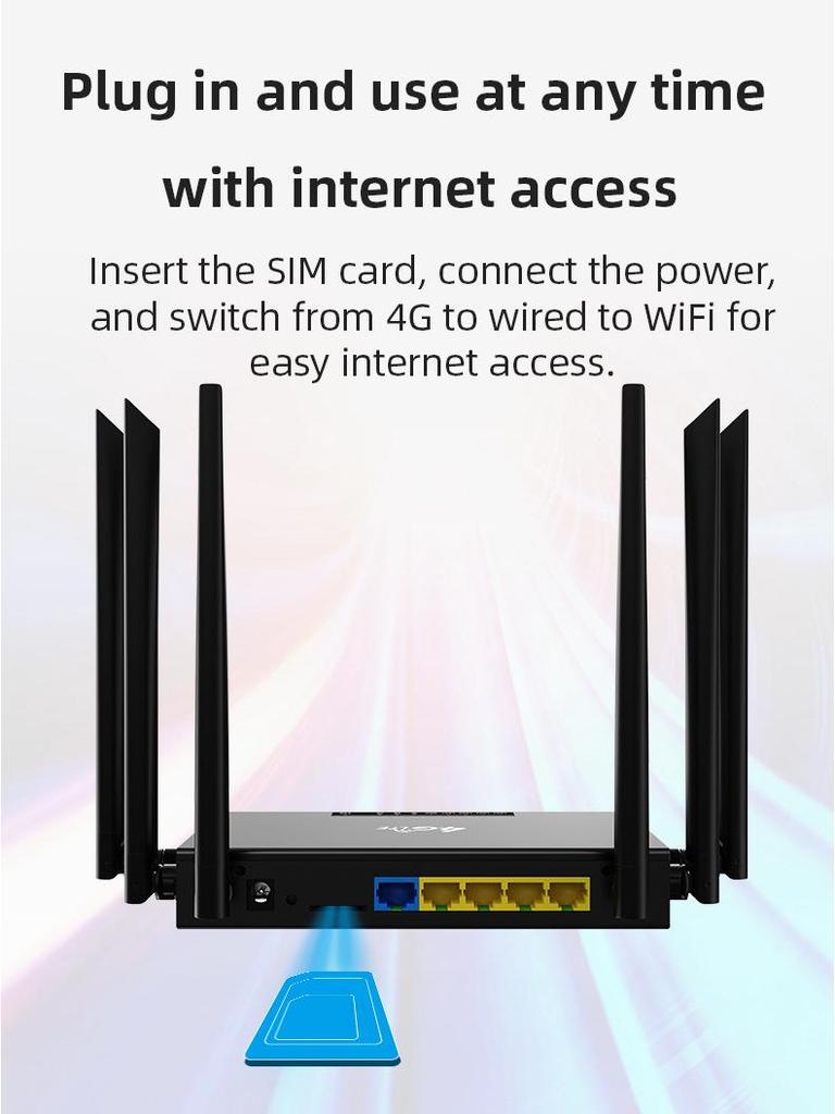 ED128 Industrial-Grade 4G WiFi Router with Detachable Suction Cup Antenna and Enhanced Wall Penetration