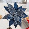 Faux Velvet Artificial Xmas Flower Large Size High-grade Festive Glitter Flower Vibrant Colors Merry Christmas Christmas Flower