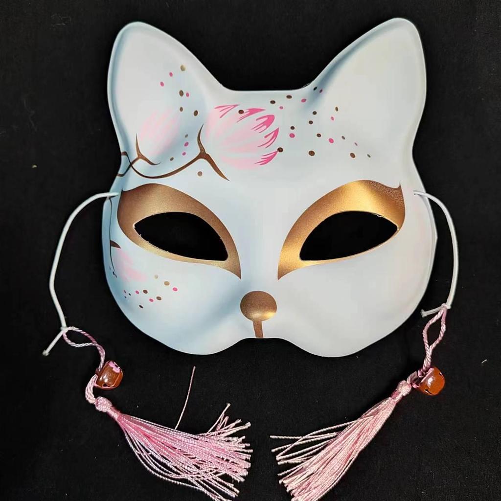 Luminous Cat Fox Mask - Hand-Painted Japanese Style Halloween Party Cosplay for Women