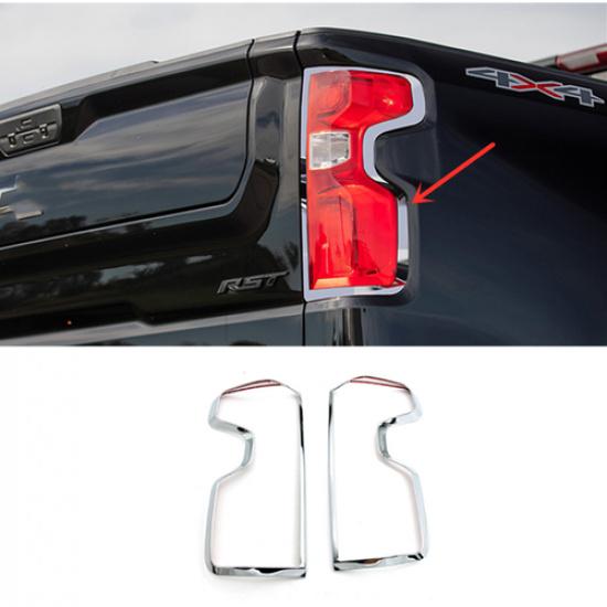 Chrome Rear Tail Light Lamp Cover Trim Frame For - Chevy Silverado 1500