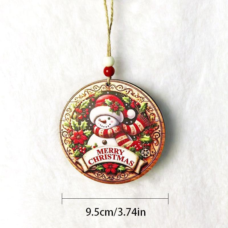 Xmas Tree Hanging Decoration, Wood Crafted, Christmas Ornaments, Fun Party Scene Props, Festive Gift