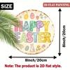 Vintage Happy Easter Bunny Floral Round Metal Sign Holiday Wall Decor For Home Cafe Restaurant