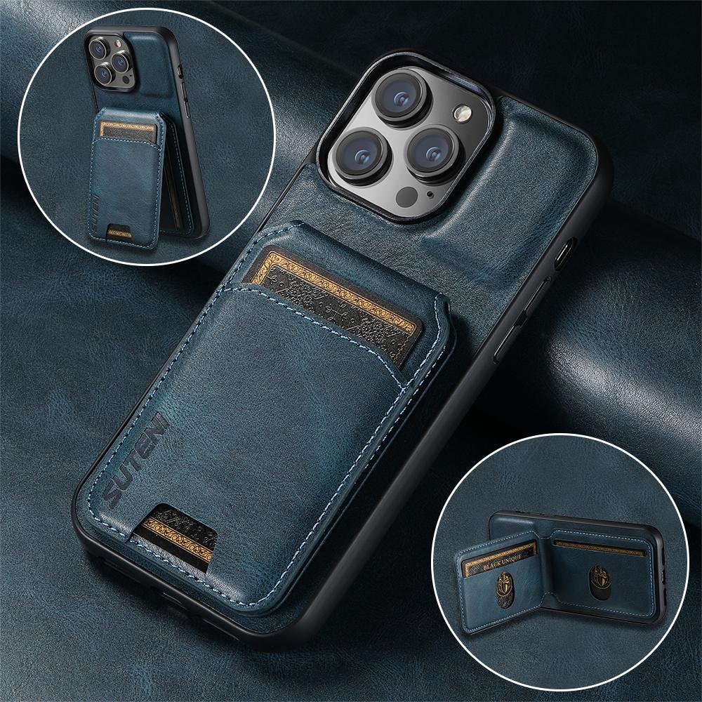 SUTENI Luxury Leather Card Holder Phone Case Wallet Kickstand Cover For iPhone 16 15 14 13 12 11 Pro Plus Max X Xs XR