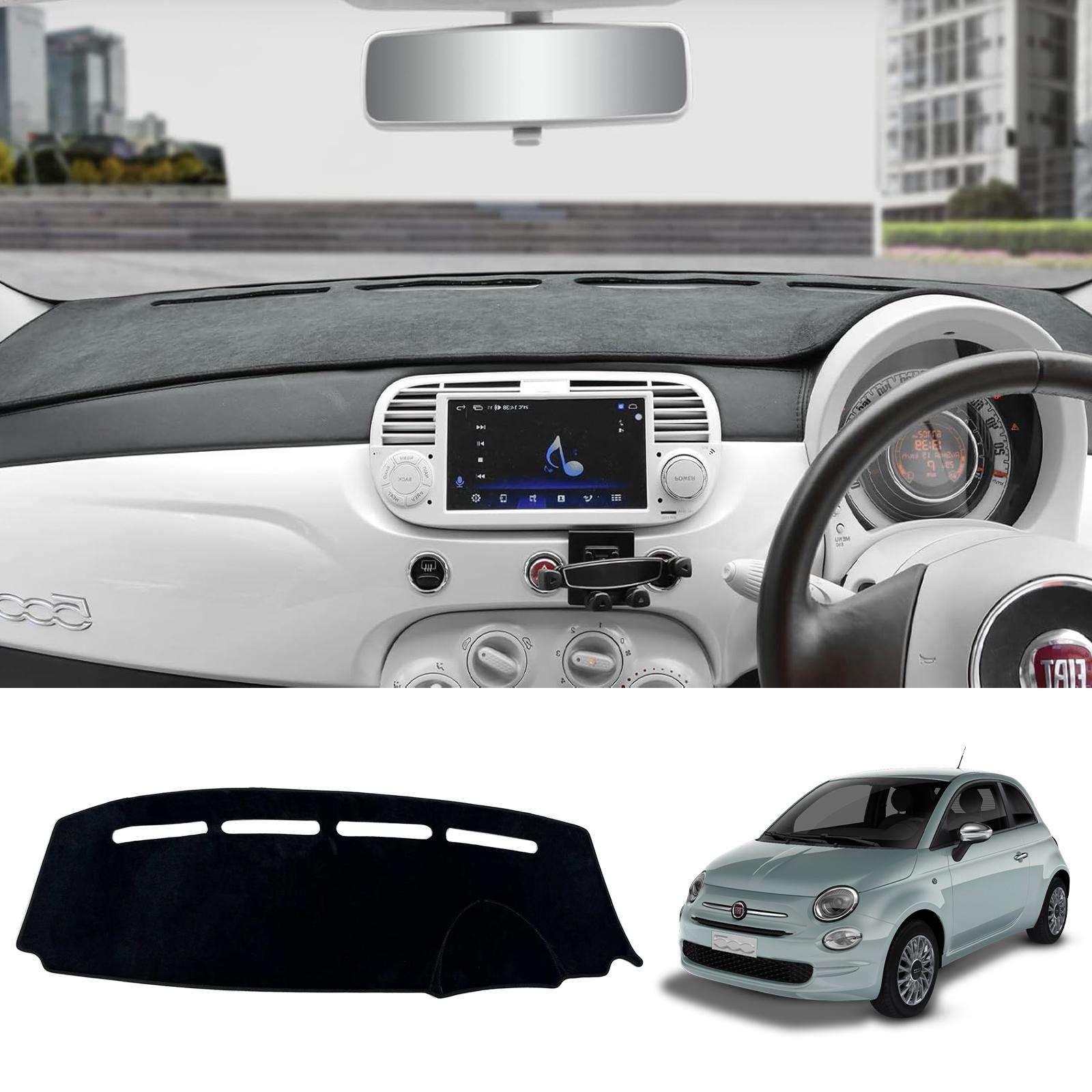 

for Fiat 500 2008- Fiat500 Car Dashboard Mat Accessories Sunshade Protective Carpet Dash Mat Dashmat BLACK RHD
