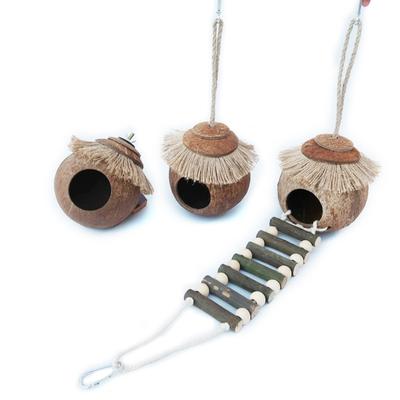 Birds Hut Parrots Nest Hanging Tree House for Small Bird Hamsters Portable Bird Chewing Toy Nest Bed Bird Cage Toy