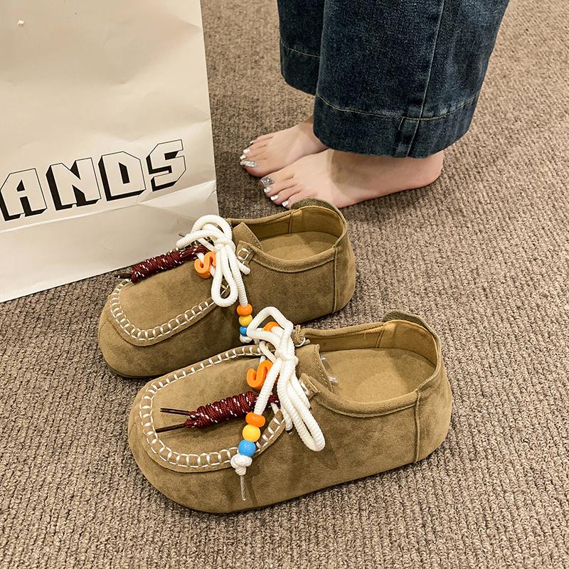 Fashion Women Mary Janes Shoes Nubuck Leather Flat Shoes Leather Single Lolita Shoes Ladies Walking Chaussure Femme Zapatos De Mujer