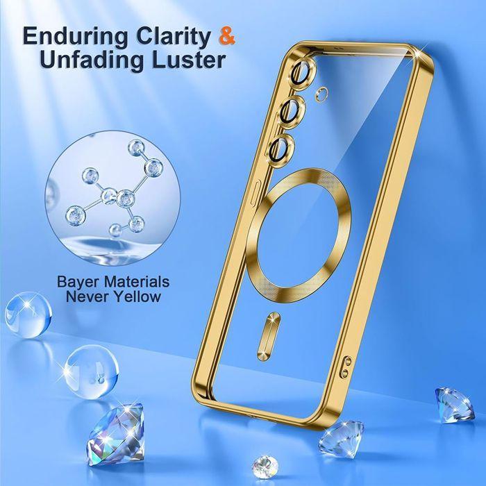 Coque de Protection - BOOLING - Samsung Galaxy S25 FE - Silicone Anti-jaunissement - Anneau Magnétique - Doré