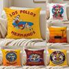 L-Los Pollos H-Hermano Cushion Cover Silky Short Plush Sofa Pillow Cover Hidden Zipper Soft Dustproof Case for Home Decor