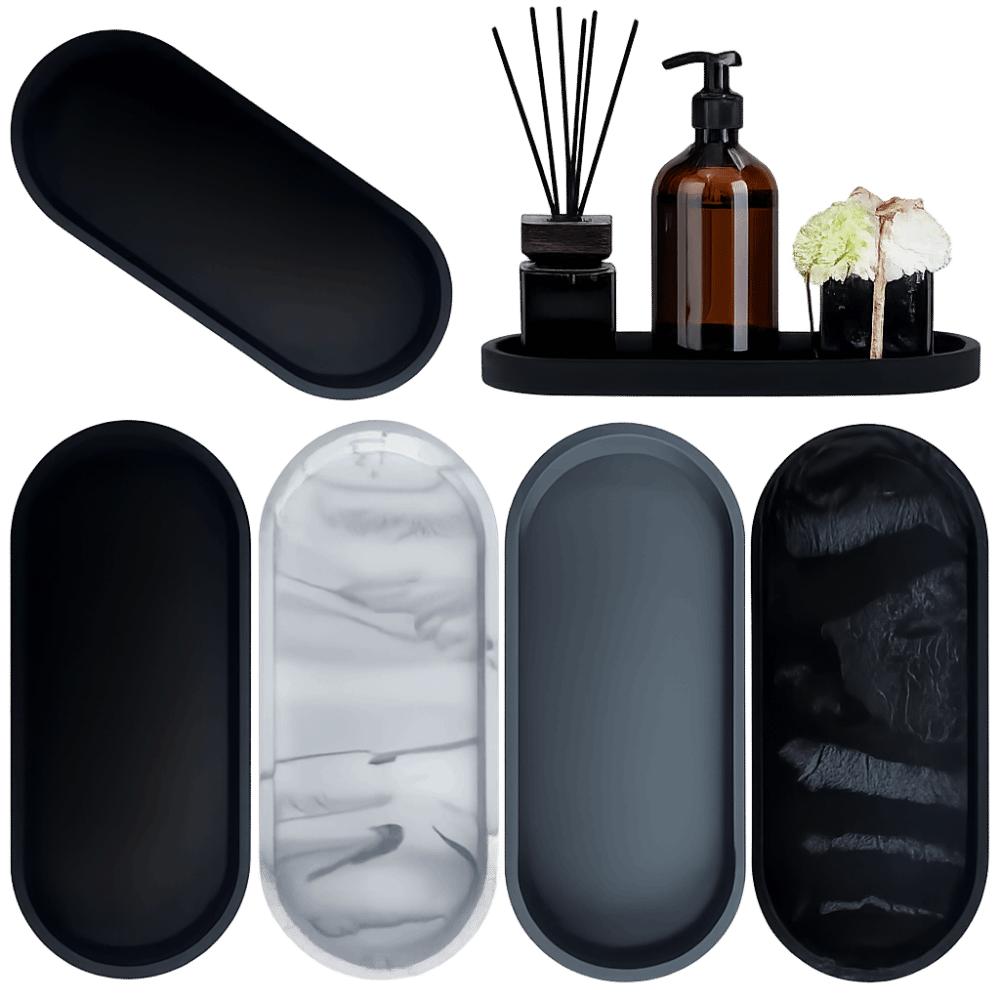 Oval Silicone Storage Tray Shatterproof Waterproof Jewelry Storage Box Thickened Bathroom Counter Tray