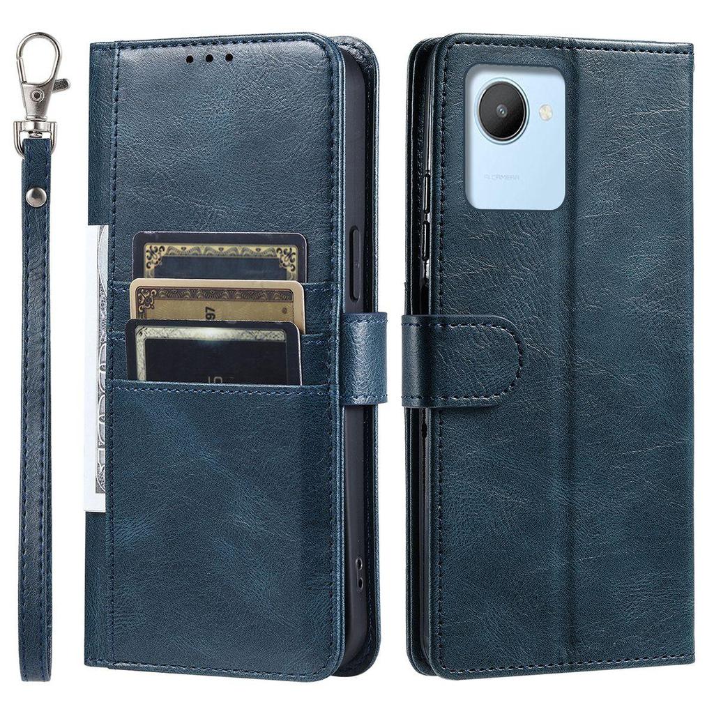 Cover for Realme C30s,C30,Narzo 50i Prime Retro PU Leather Flip Wallet Phone Case Multi Card Slots