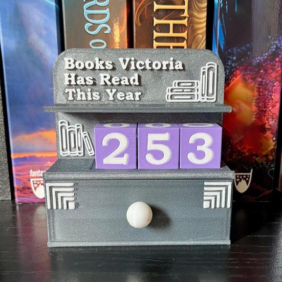 Reading Tracker Bookshelf Decoration with Dices Book Read This Year Reading Achievements Counter Reading Nook Accessory for Book Lovers