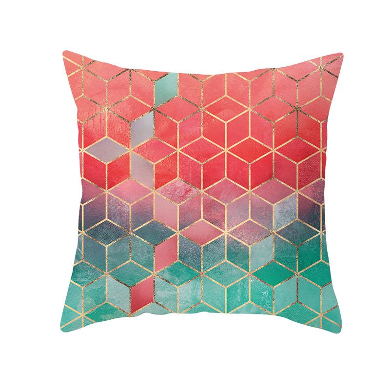 Geometric Sofa Pillow Cover Peach Skin Creative Home Office Cushion Cover Car Cushion