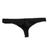 Men Sexy Thong Low-rise U-Convex Solid Color Briefs Elastic Waistband Slim Fit Solid Color Ice Silk Underwear Daily Wear